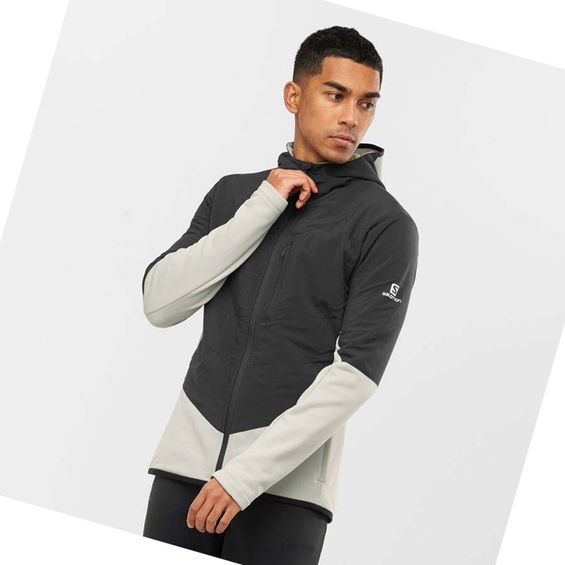 Aqua Salomon OUTLINE WARM HYBRID Men's Hoodie | THWLOXM-94