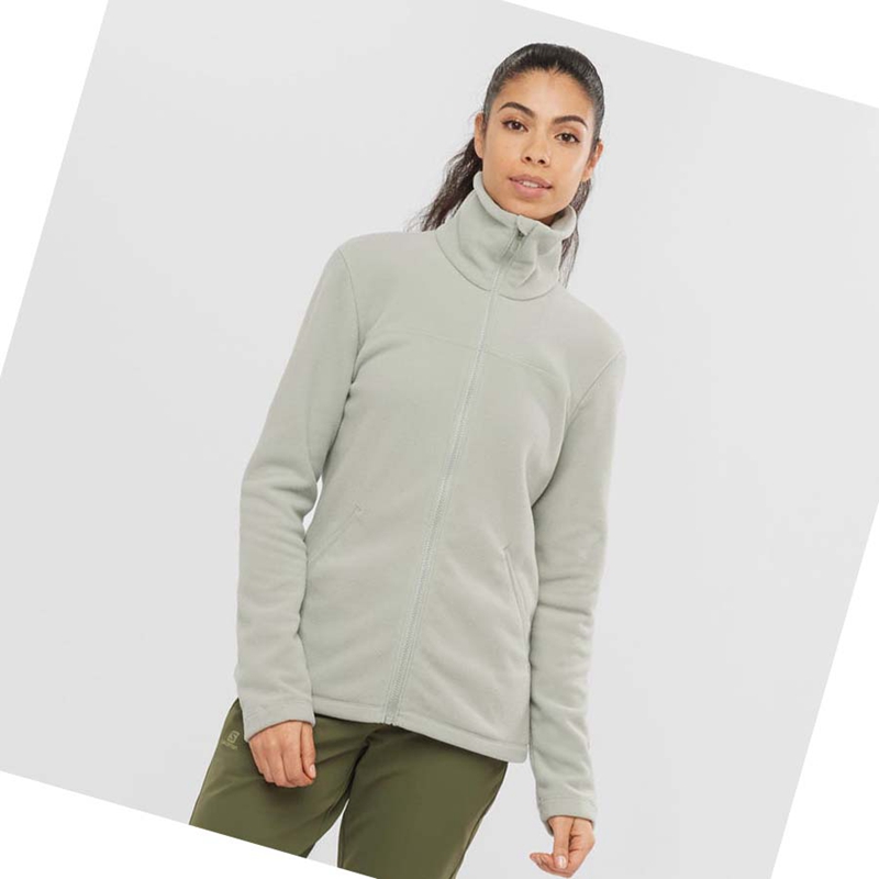 Beige Salomon ESSENTIAL COSY FLEECE Women's Hoodie | LPKAUCG-06