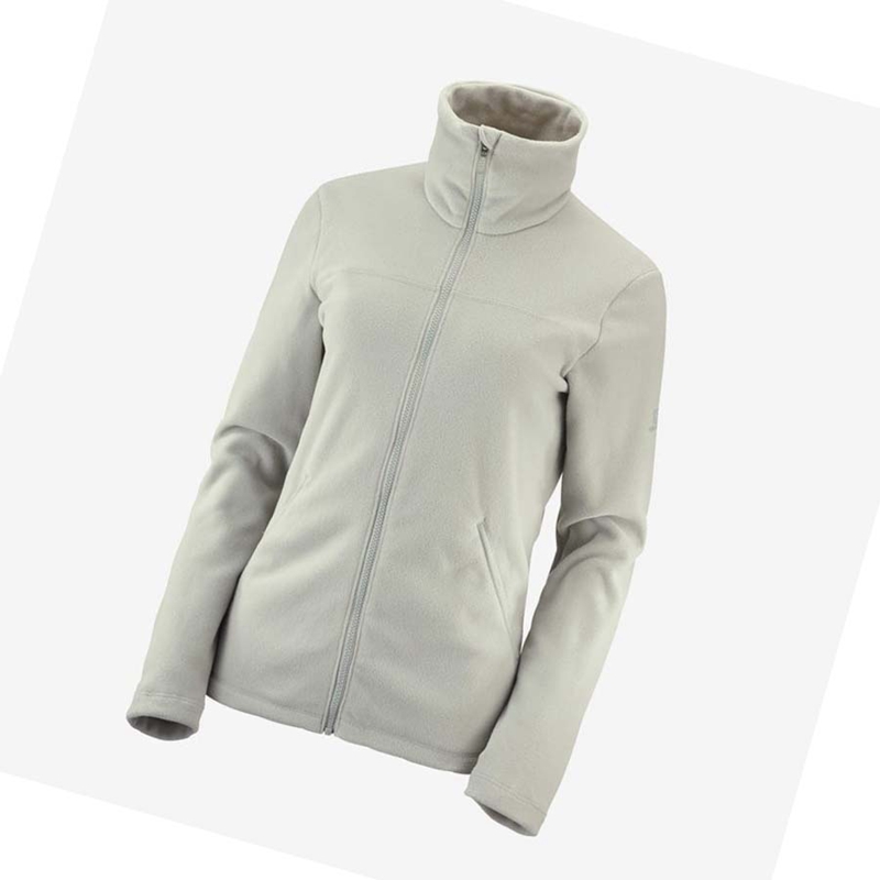 Beige Salomon ESSENTIAL COSY FLEECE Women\'s Hoodie | LPKAUCG-06