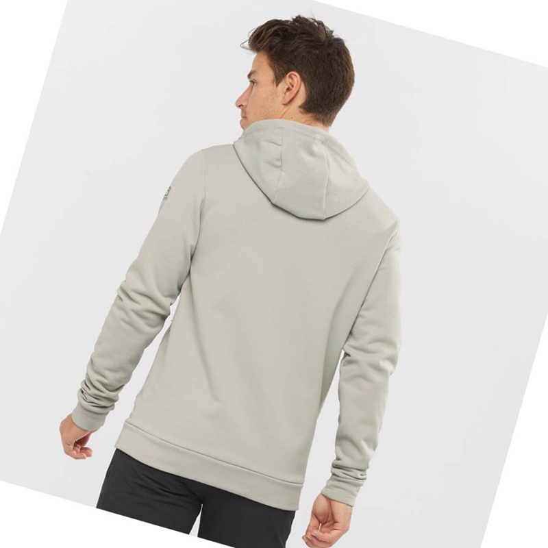 Beige Salomon ESSENTIAL WARM FLEECE Men's Hoodie | TGQKBEL-40