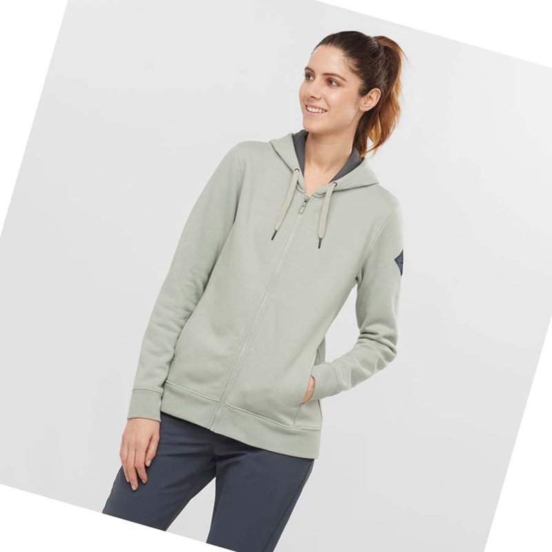 Beige Salomon ESSENTIAL WARM SALOMON Women's Hoodie | GLBSPIV-05