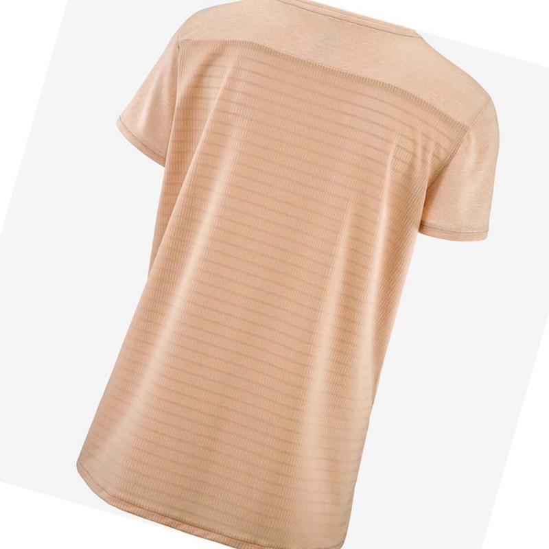 Beige Salomon OUTLINE SUMMER Women's T Shirts | JATMXRW-73