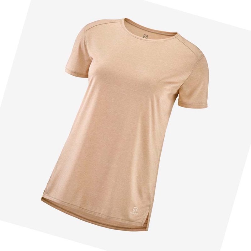 Beige Salomon OUTLINE SUMMER Women\'s T Shirts | JATMXRW-73