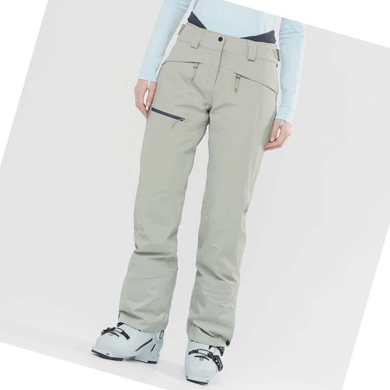 Beige Salomon PROOF LIGHT Women's Ski Pants | UAMJPWH-98