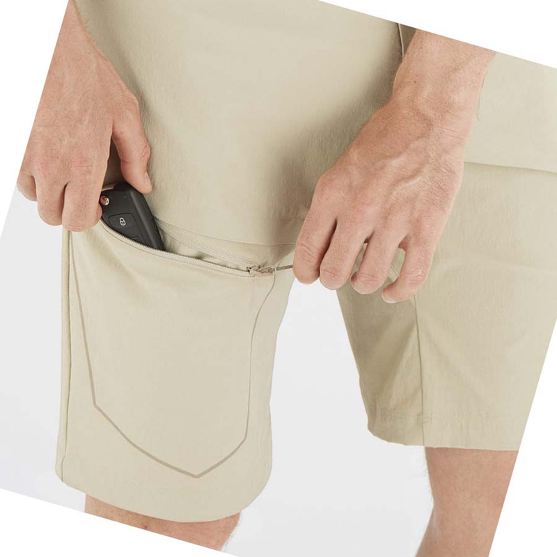 Beige Salomon WAYFARER Men's Shorts | UYGSXNO-87