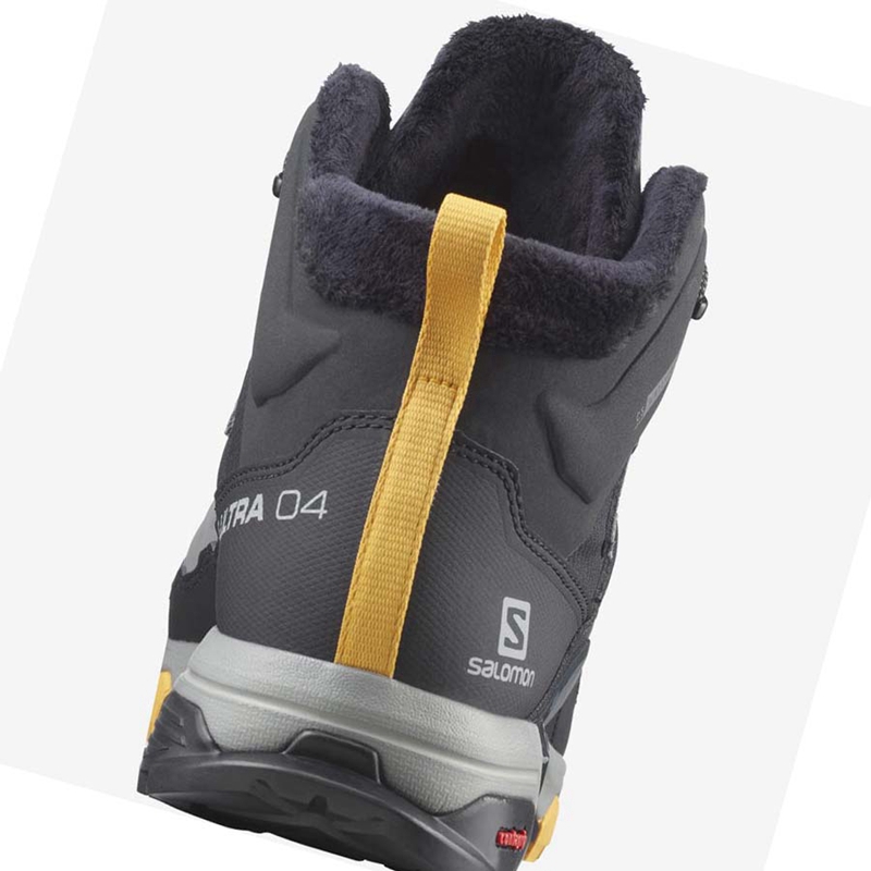 Black / Grey Salomon X ULTRA 4 MID WINTER THINSULATE™ CLIMASALOMON™ Men's Winter Boots | AGKUFLV-21