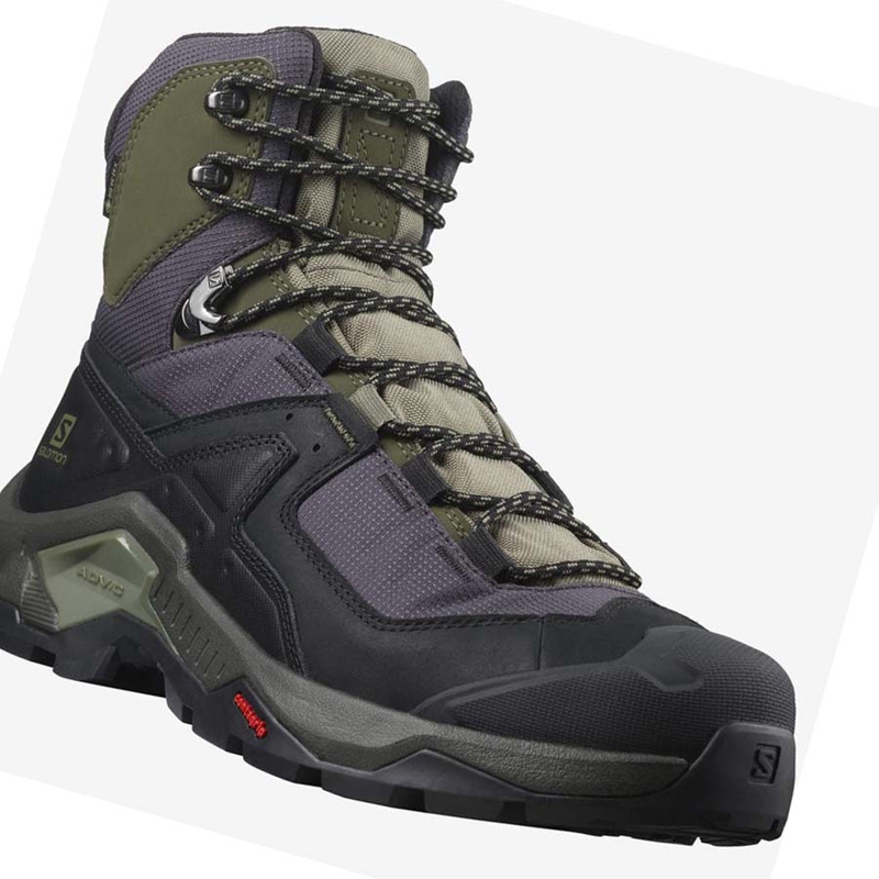 Black / Olive Salomon QUEST ELEMENT GORE-TEX Men's Hiking Shoes | PDLJEAC-71