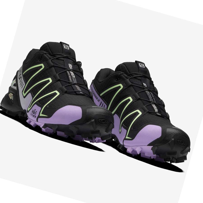 Black / Purple Salomon SPEEDCROSS 3 Women's Sneakers | AWINPEM-91