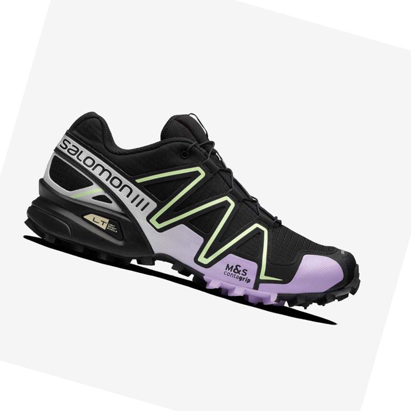 Black / Purple Salomon SPEEDCROSS 3 Women\'s Sneakers | AWINPEM-91