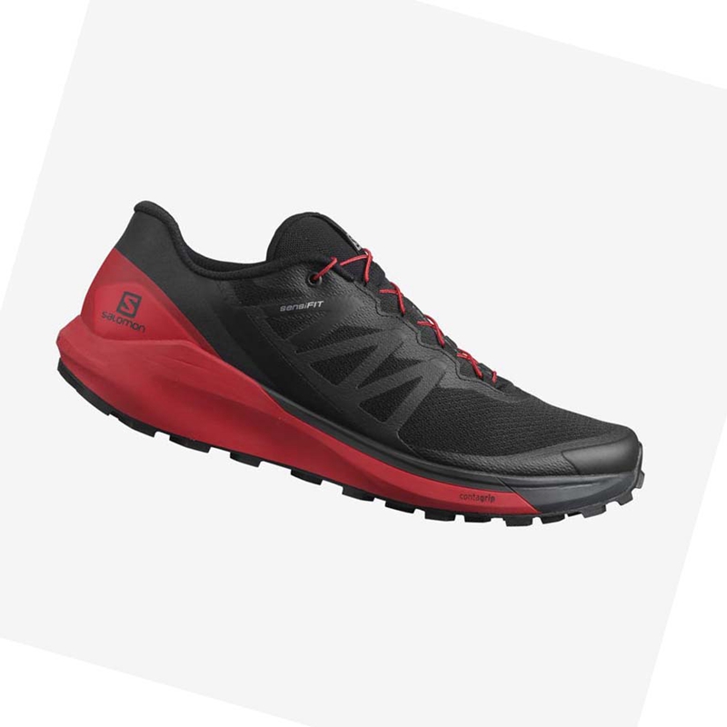 Black / Red  Salomon SENSE RIDE 4 Men\'s Trail Running Shoes | NGFYMJQ-13