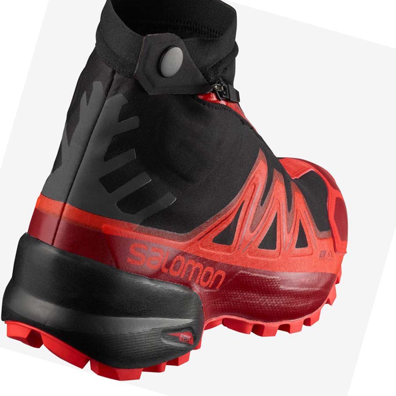 Black / Red  Salomon SNOWSPIKE CLIMASALOMON™ WATERPROOF Women's Trail Running Shoes | PGUHDZR-16