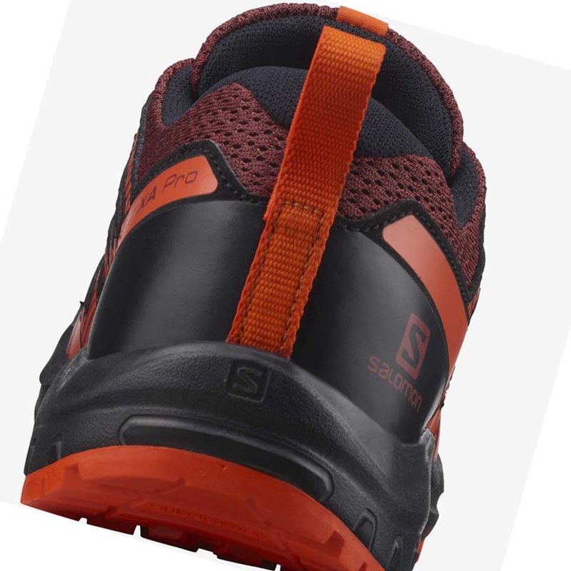 Black / Red  Salomon XA PRO V8 Kids' Hiking Shoes | EQYVSWD-04