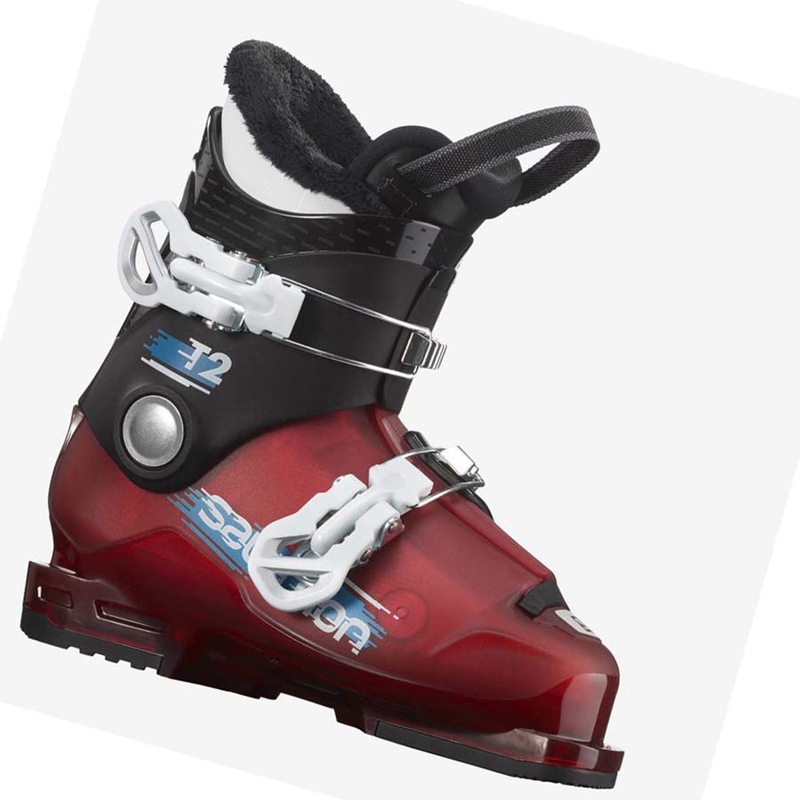 Black / Red / White Salomon T2 RT Kids\' Ski Boots | UIYEXKJ-58