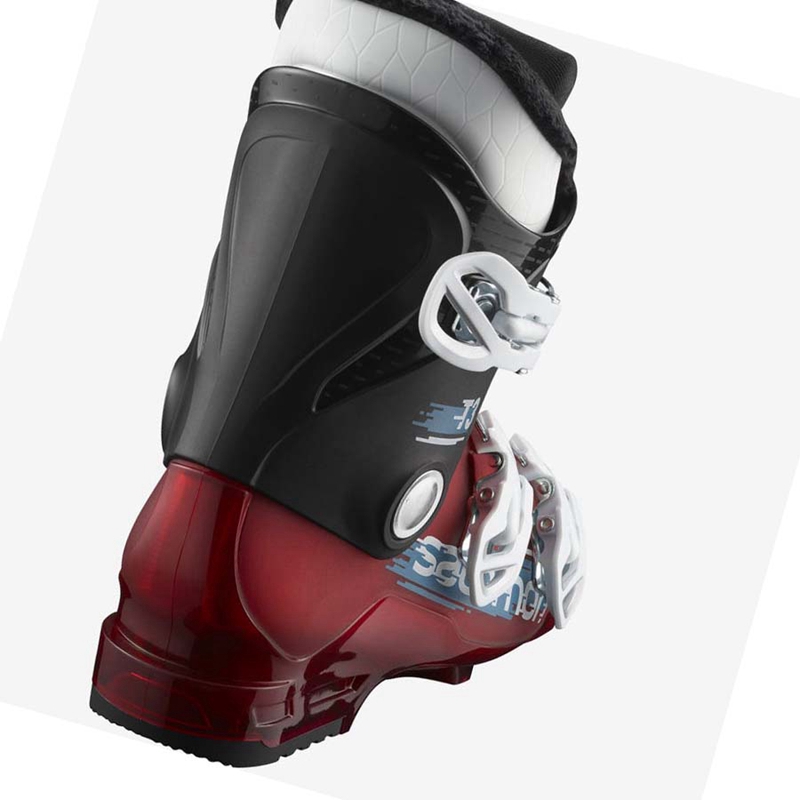 Black / Red / White Salomon T3 RT Kids' Ski Boots | TPJGSVL-78