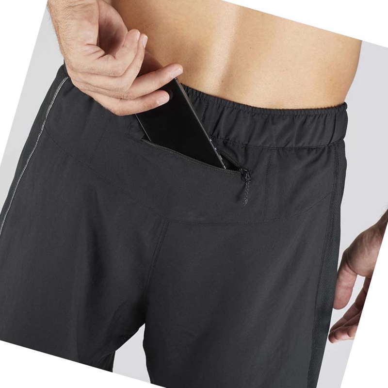 Black Salomon AGILE 2IN1 Men's Shorts | MAEUWTV-16