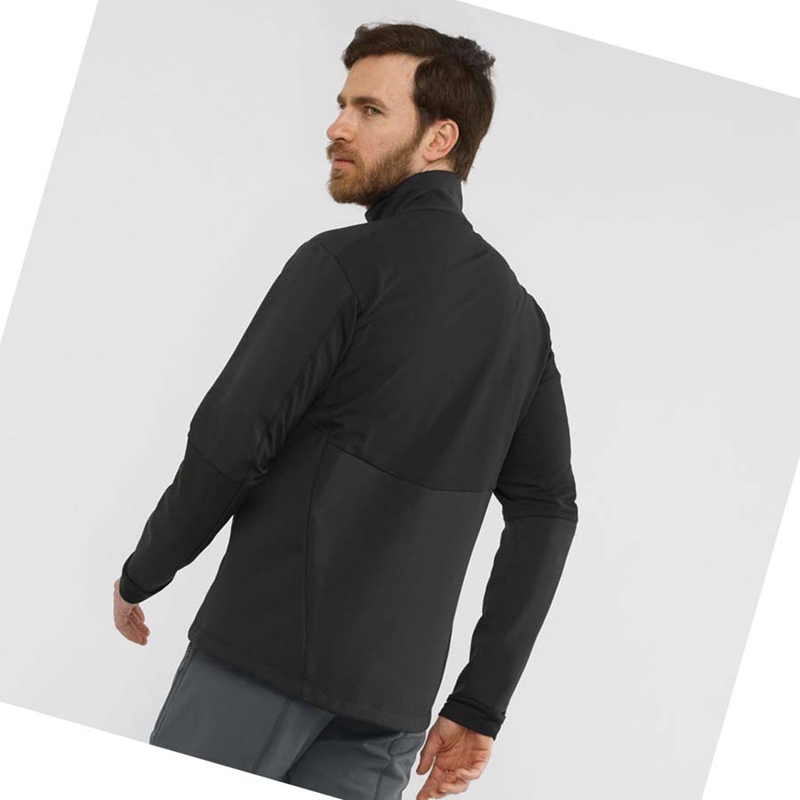 Black Salomon AGILE SOFTSHELL Men's Jackets | FMZHQDL-65