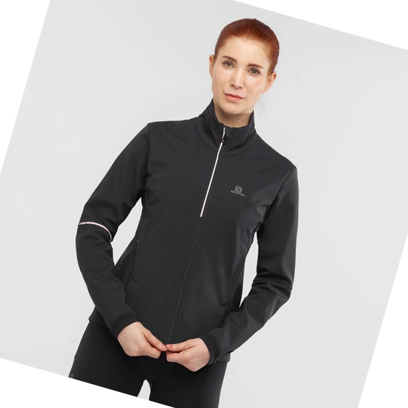 Black Salomon AGILE SOFTSHELL Women's Jackets | NAQBHOS-75