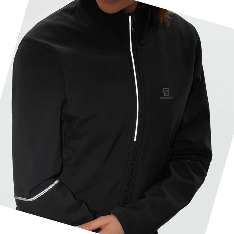 Black Salomon AGILE SOFTSHELL Women's Jackets | NAQBHOS-75