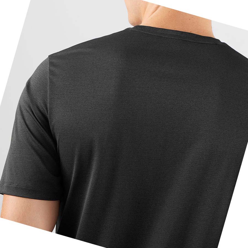 Black Salomon AGILE TRAINING Men's T Shirts | WUTBFRQ-20