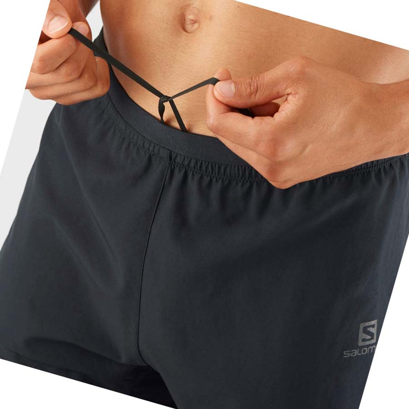 Black Salomon CROSS 2IN1 Men's Shorts | MWJKAOL-69