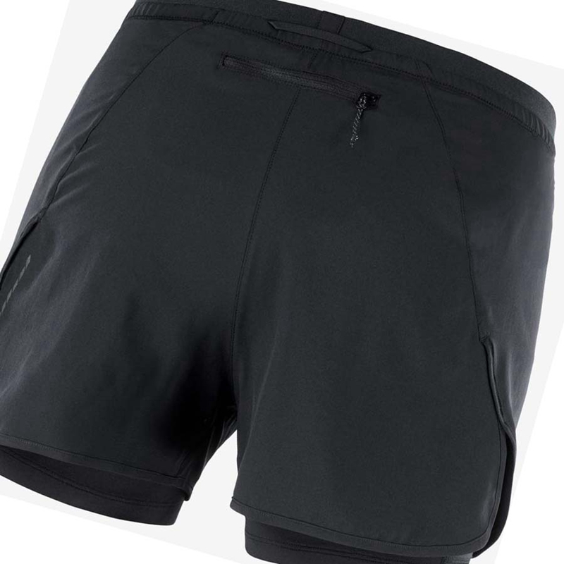 Black Salomon CROSS 2IN1 Women's Shorts | DWGXJRC-49