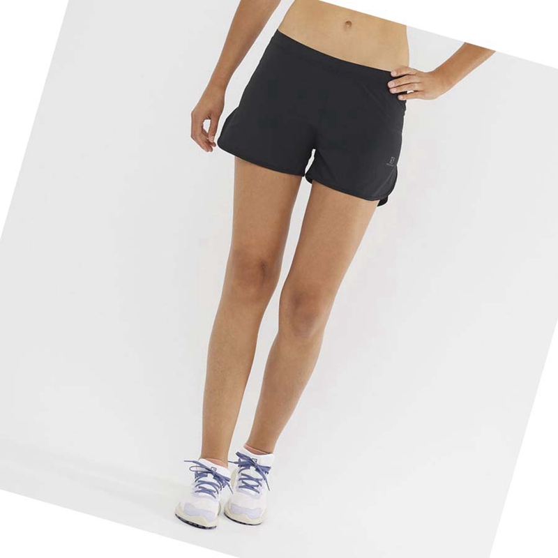 Black Salomon CROSS 3'' Women's Shorts | RHGOITD-78