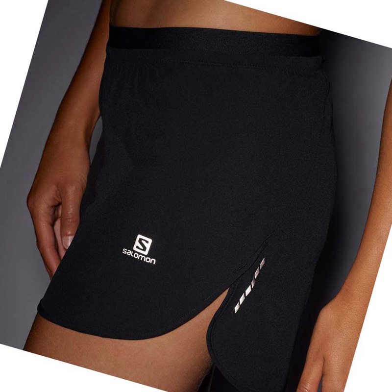 Black Salomon CROSS 3'' Women's Shorts | RHGOITD-78