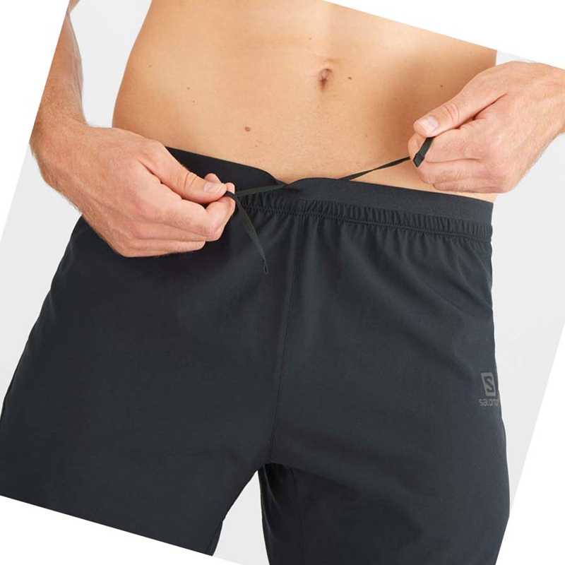 Black Salomon CROSS 5'' Men's Shorts | LECDQMW-71