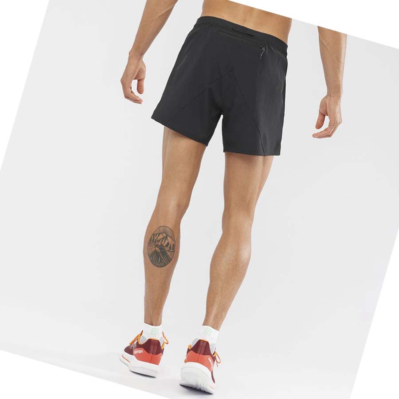 Black Salomon CROSS 5'' Men's Shorts | LECDQMW-71