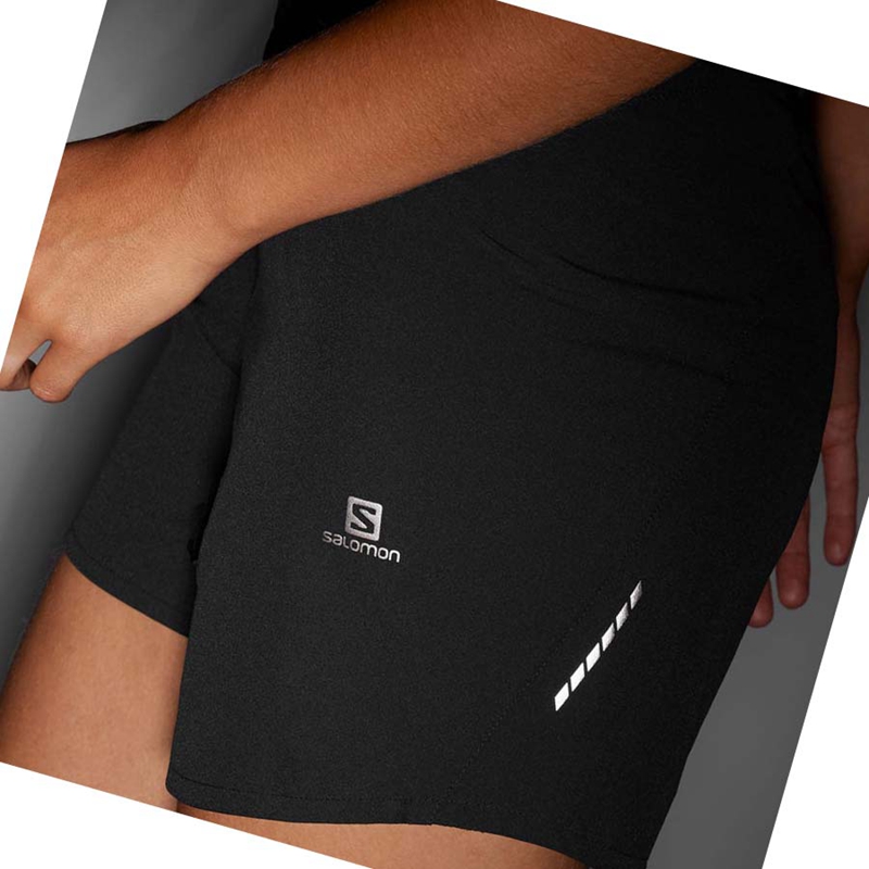 Black Salomon CROSS 5'' Women's Shorts | PFEBQZM-87