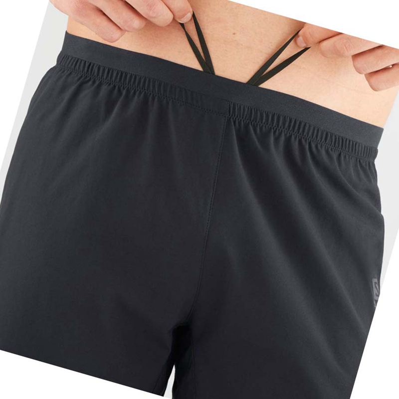 Black Salomon CROSS 7'' Men's Shorts | XIWVRCZ-58