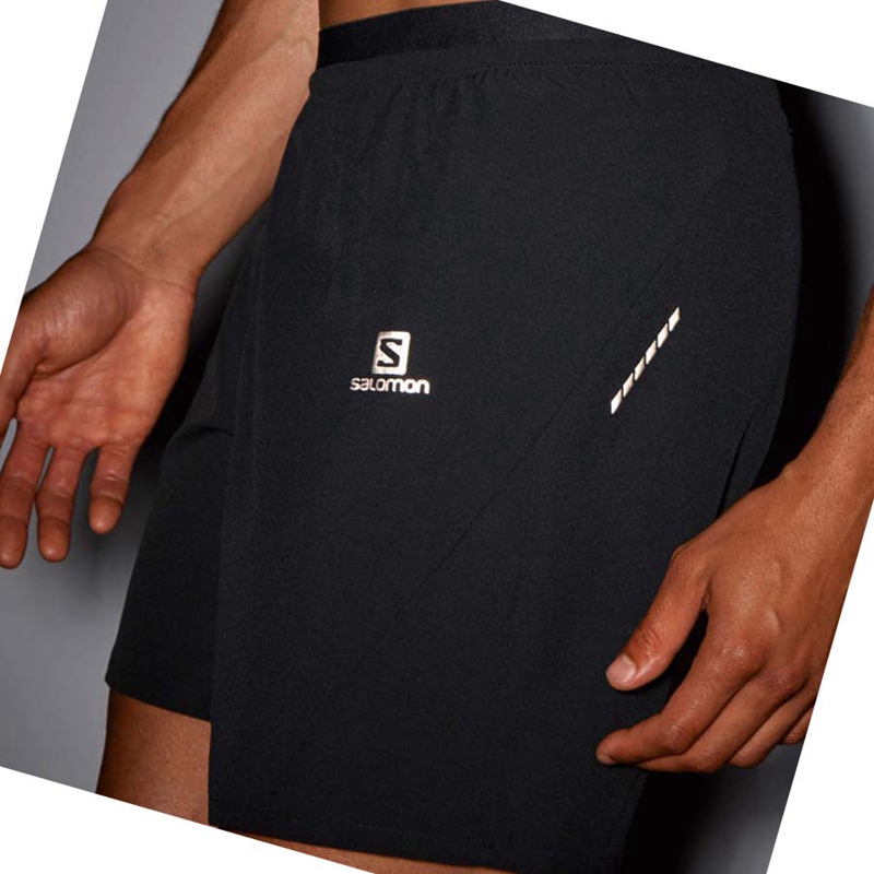 Black Salomon CROSS 7'' Men's Shorts | XIWVRCZ-58