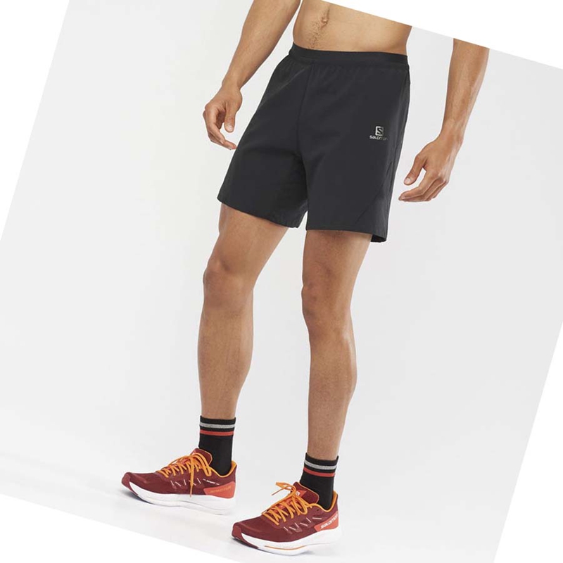 Black Salomon CROSS 7'' Men's Shorts | XIWVRCZ-58