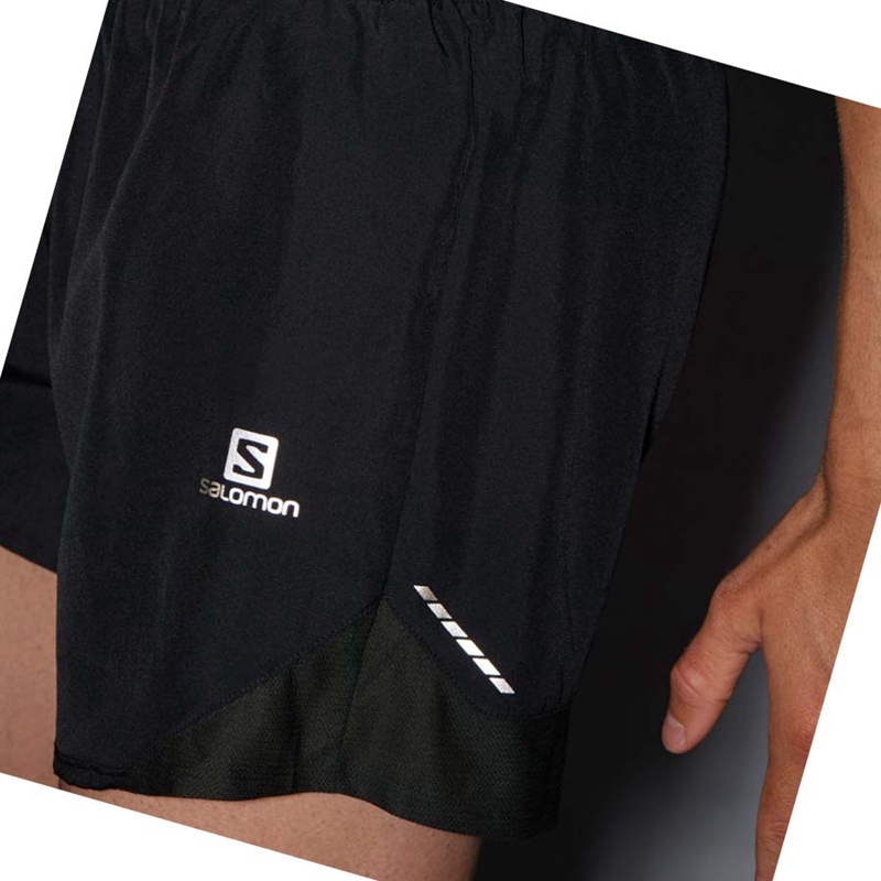 Black Salomon CROSS REBEL 5'' Men's Shorts | DLNIZGA-18