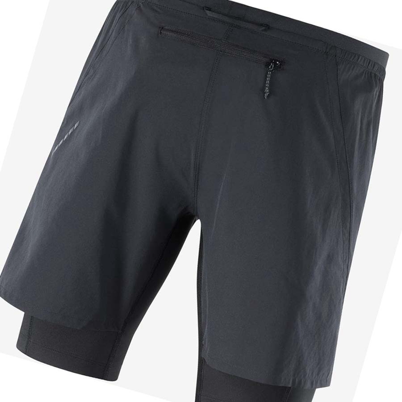 Black Salomon CROSS TWINN Men's Shorts | IFHGAQL-20