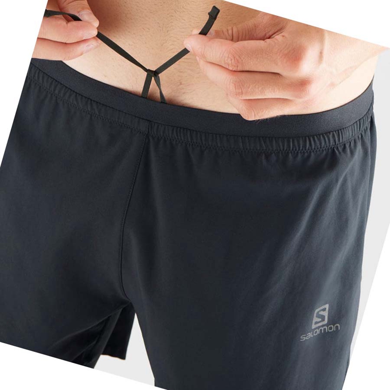 Black Salomon CROSS TWINN Men's Shorts | IFHGAQL-20