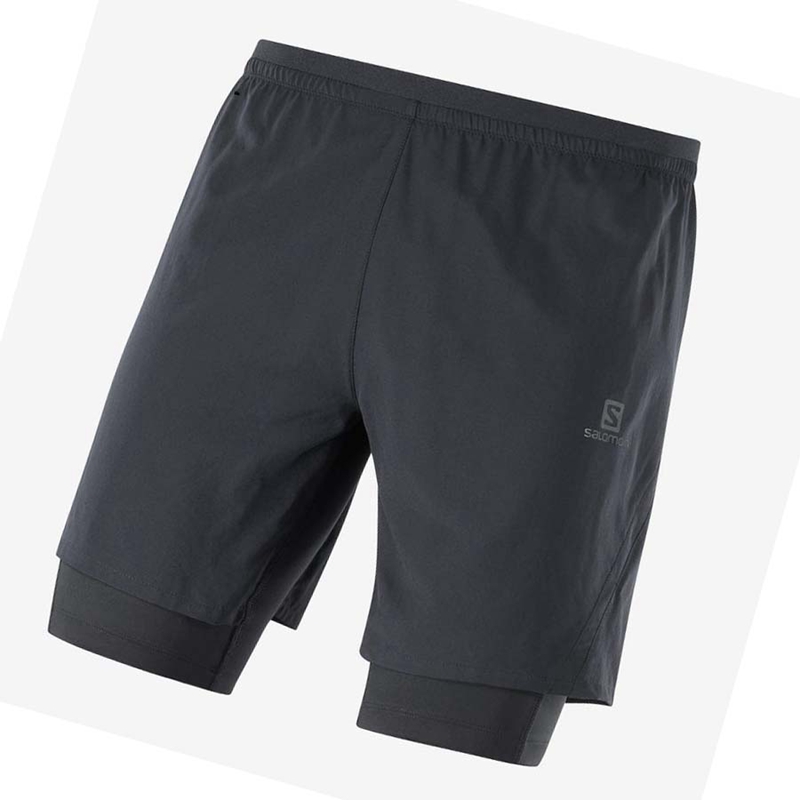 Black Salomon CROSS TWINN Men\'s Shorts | IFHGAQL-20