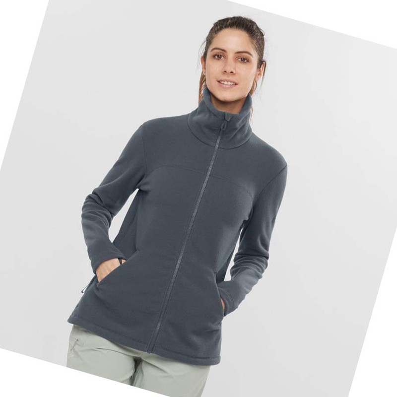 Black Salomon ESSENTIAL COSY FLEECE Women's Hoodie | VRLINZJ-73