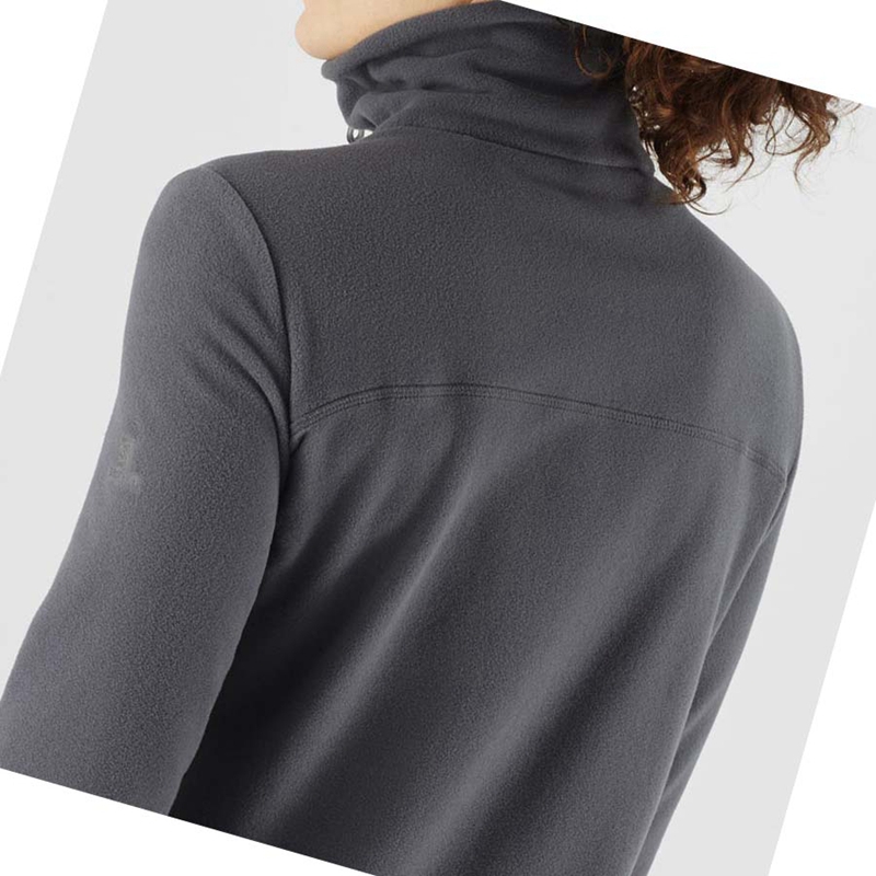 Black Salomon ESSENTIAL COSY FLEECE Women's Hoodie | VRLINZJ-73