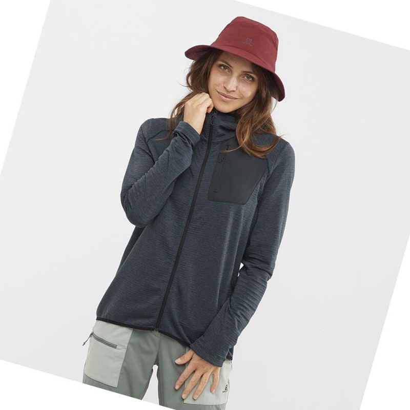 Black Salomon ESSENTIAL LIGHTWARM HOODED Women's Hoodie | ONAWLVK-58