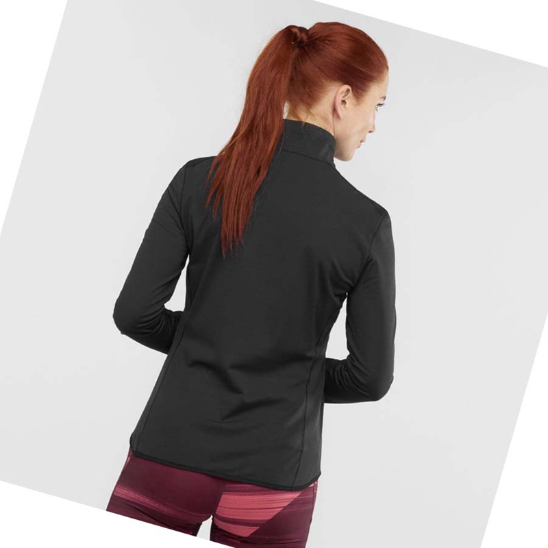 Black Salomon ESSENTIAL LIGHTWARM Women's Hoodie | REQCNWH-20