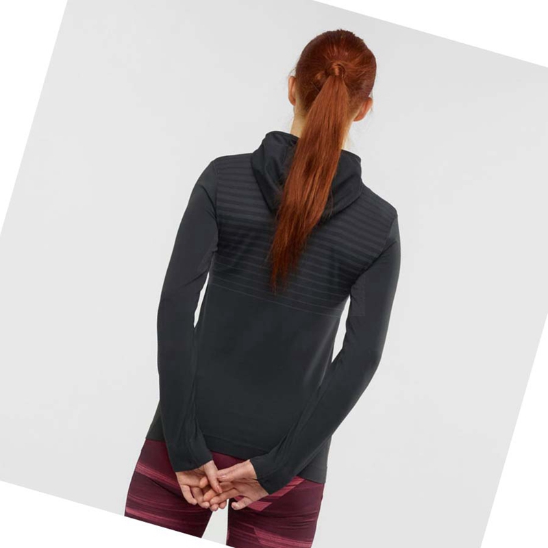 Black Salomon ESSENTIAL SEAMLESS Women's Hoodie | KFCAZNR-93