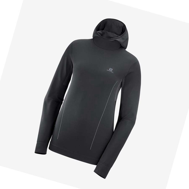 Black Salomon ESSENTIAL SEAMLESS Women\'s Hoodie | KFCAZNR-93