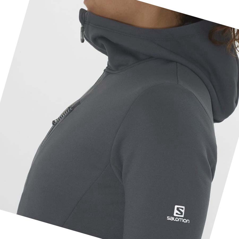 Black Salomon ESSENTIAL XWARM Women's Hoodie | DQTXOHN-01