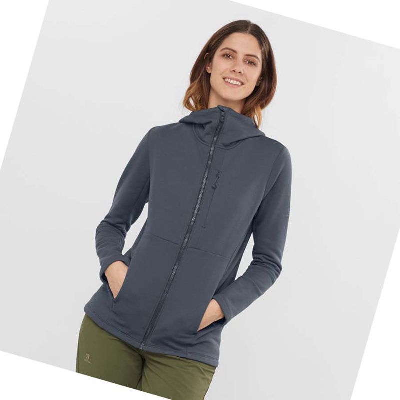 Black Salomon ESSENTIAL XWARM Women's Hoodie | DQTXOHN-01