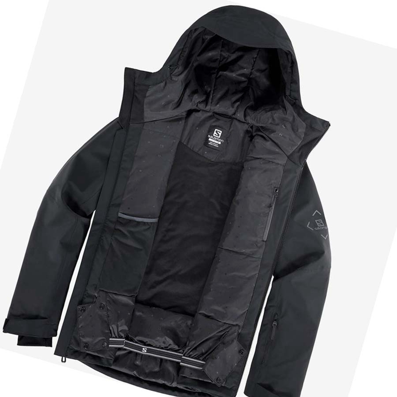 Black Salomon HIGHLAND Ski Men's Ski Jackets | LSWEBOX-42