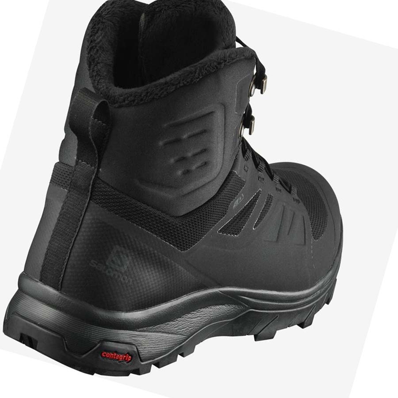 Black Salomon OUTBLAST THINSULATE™ CLIMASALOMON™ WATERPROOF Men's Winter Boots | ZUNBLXR-84