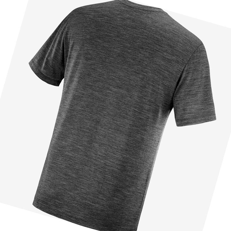 Black Salomon OUTLIFE MERINO BLEND Men's T Shirts | RLXESNJ-36