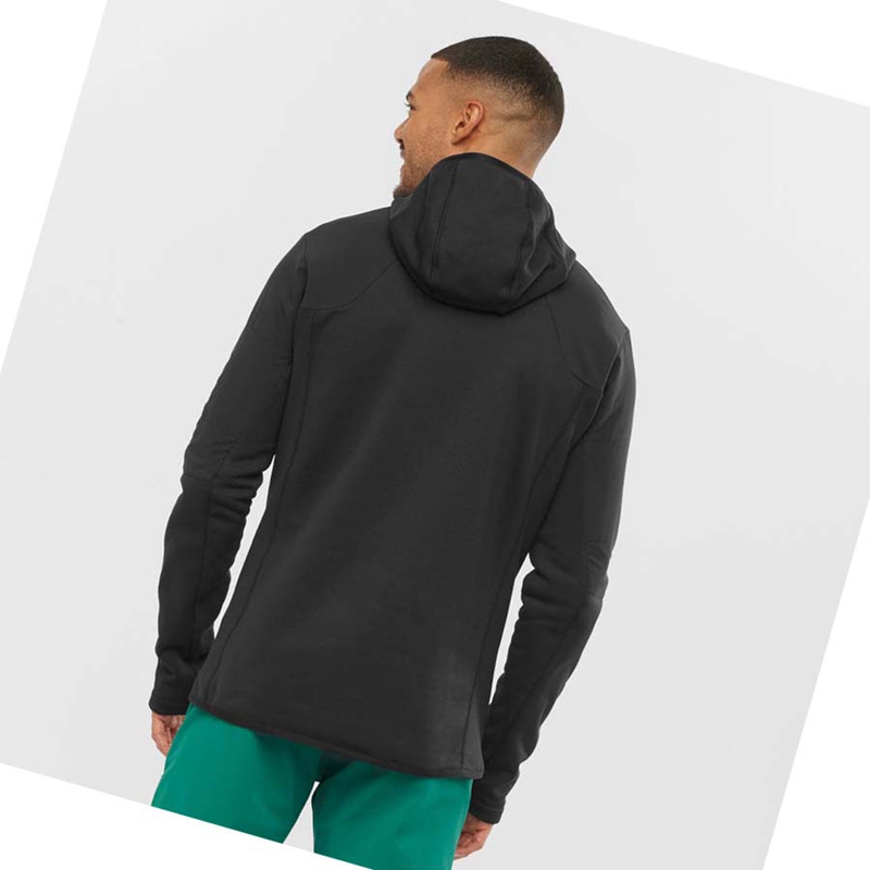 Black Salomon OUTLINE WARM HYBRID Men's Hoodie | PMRABJF-97