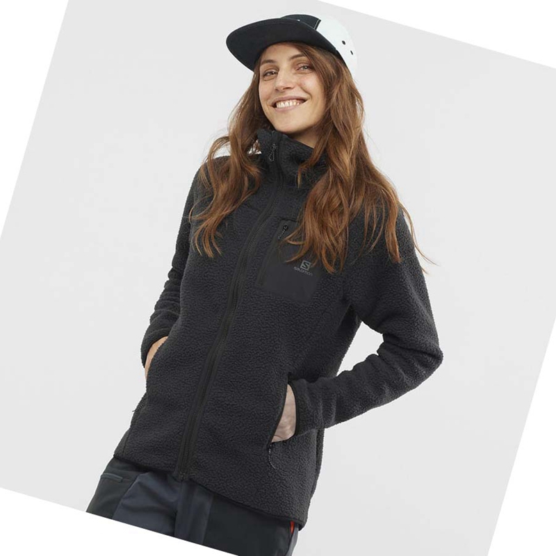 Black Salomon OUTLINE WARM TEDDY Women's Hoodie | WQZLXCA-30